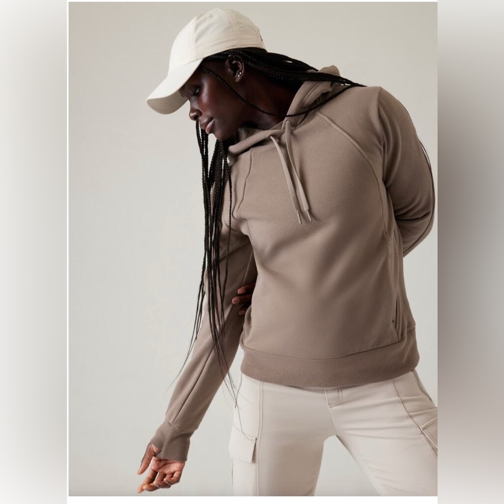 ATHLETA Retroplush Revive Hoodie Sweatshirt Pyrite Tan Brown Size: XXS